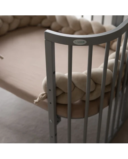 Spannbettlaken aus Baumwolle 93x65 für 5in1 Babybett – Waldin
