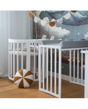 Spannbettlaken aus Baumwolle 73x73cm Oval 7-in-1-Babybett WALDIN