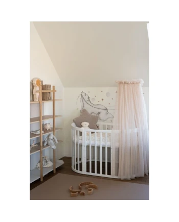 Baldachin aus Tüll in Beige + Baldachin-Gestell