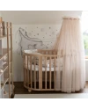 Baldachin aus Tüll in Beige + Baldachin-Gestell