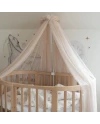 Baldachin aus Tüll in Beige + Baldachin-Gestell