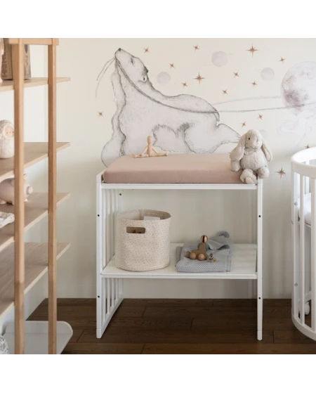 Spannbettlaken für Wickelauflage 70x50 cm – Taupe | Waldin