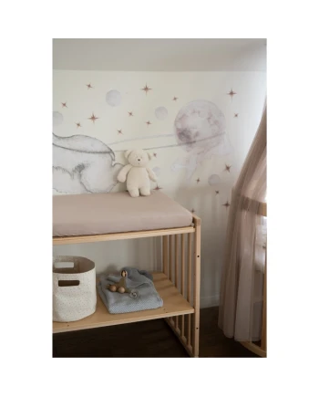 Spannbettlaken für Wickelauflage 70x50 cm – Taupe | Waldin
