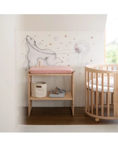Spannbettlaken für Wickelauflage 70x50 cm – Rose | Waldin