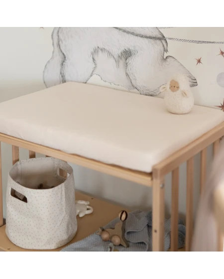 Spannbettlaken für Wickelauflage 70x50 cm – Beige | Waldin