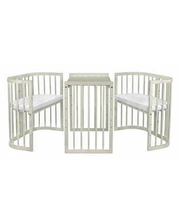 7-in-1-Babybett mit Matratze - Olivgrün