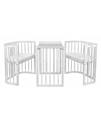 7in1 Babybett mit Matratze Weiß | Waldin