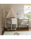 Ovales 7in1 Babybett mit Matratze -  Olivgrün