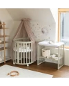 Ovales 7in1 Babybett mit Matratze -  Olivgrün