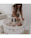 Ovales 7in1 Babybett mit Matratze - Weiß | Waldin®