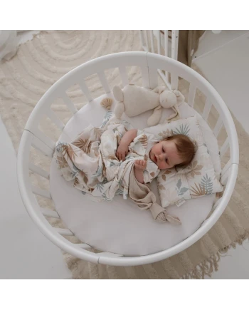 Ovales 7in1 Babybett mit Matratze - Weiß | Waldin®