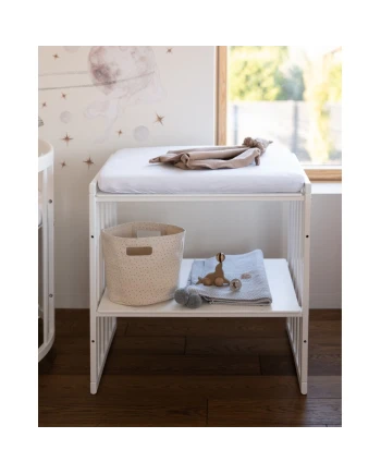 Ovales 7in1 Babybett mit Matratze - Weiß | Waldin®