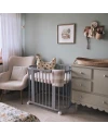 5in1 Babybett mit Matratze und Wiege - grau | Waldin