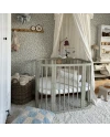 5in1 Babybett mit Matratze und Wiege - olivgrün | Waldin