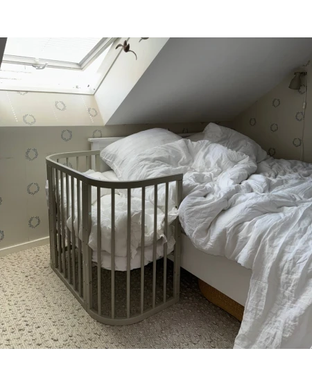 5in1 Babybett mit Matratze und Wiege - olivgrün | Waldin