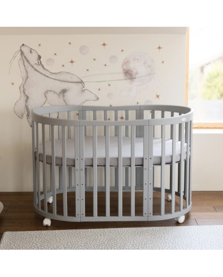 Spannbettlaken aus Baumwolle 124x73 cm – Oval Grau