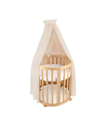 Baldachin aus Tüll in Beige + Baldachin-Gestell