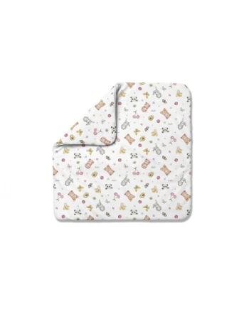 Bambus Decke mit Füllung CandyCute 75x75 + Zusätzliches Band