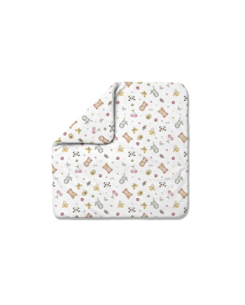 Bambus Decke mit Füllung CandyCute 75x75 + Zusätzliches Band