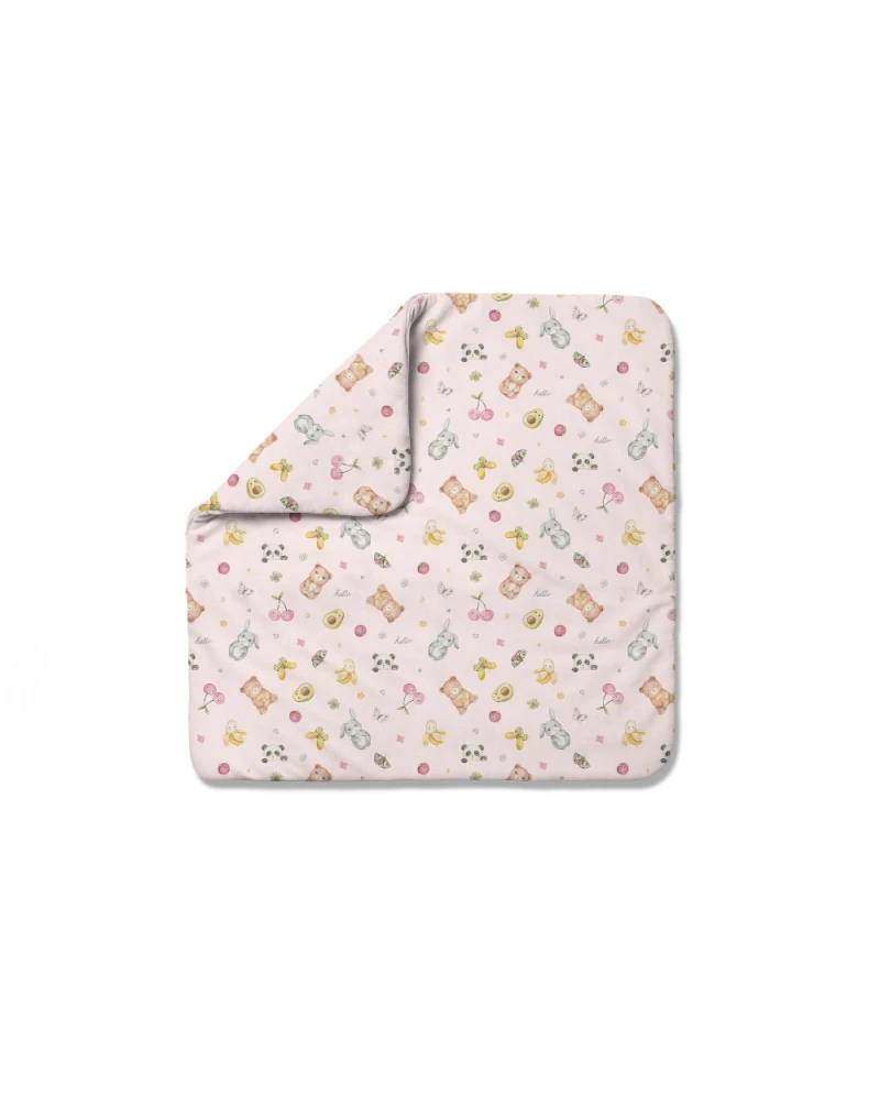 Bambus Decke mit Füllung CandyCute 75x75 + Zusätzliches Band