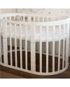 Ovales 7in1 Babybett mit Matratze - Weiß | Waldin®
