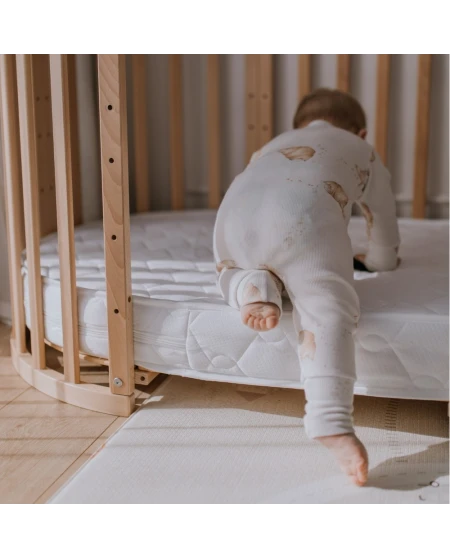 Matratze mit Kokoseinlage für OVALES Babybett – Groß | Waldin