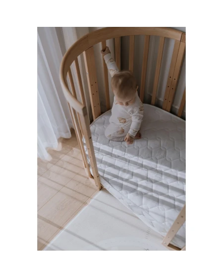 Matratze mit Kokoseinlage für OVALES Babybett – Groß | Waldin