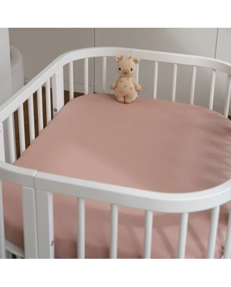 Spannbettlaken aus Baumwolle 93x65 für 5in1 Babybett Rose Waldin