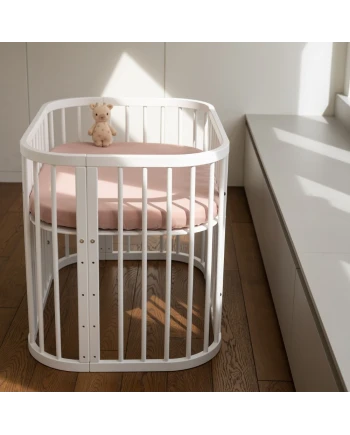Spannbettlaken aus Baumwolle 93x65 für 5in1 Babybett Rose Waldin