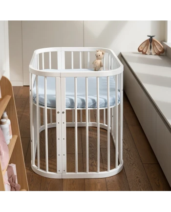Spannbettlaken aus Baumwolle 93x65 für 5in1 Babybett Waldin