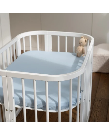 Spannbettlaken aus Baumwolle 93x65 für 5in1 Babybett Waldin