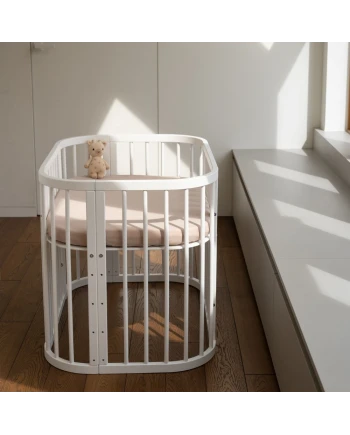 Spannbettlaken aus Baumwolle 93x65 für 5in1 Babybett – Waldin