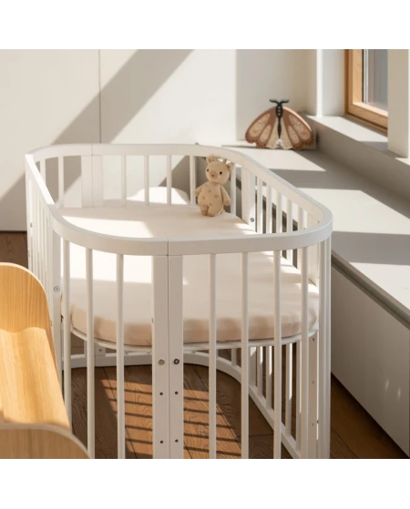 Spannbettlaken aus Baumwolle 93x65 für 5in1 Babybett | Waldin