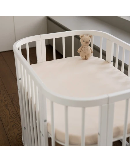 Spannbettlaken aus Baumwolle 93x65 für 5in1 Babybett | Waldin