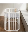 Spannbettlaken aus Baumwolle 93x65 für 5in1 Babybett Grau Waldin