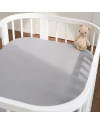 Spannbettlaken aus Baumwolle 93x65 für 5in1 Babybett Grau Waldin