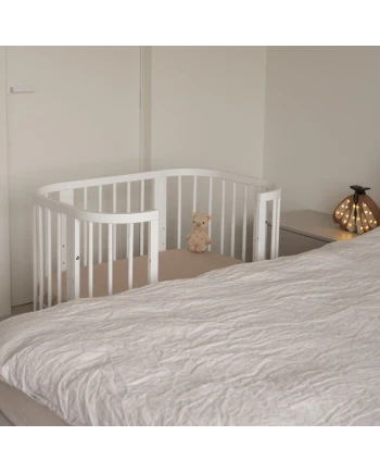 Weißes 5-in-1-Babybett mit Wiege | Waldin