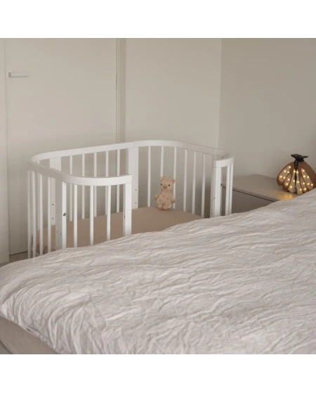 5in1 Babybett mit Matratze und Wiege - weiß | Waldin