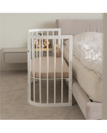 Weißes 5-in-1-Babybett mit Wiege | Waldin