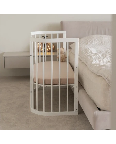 5in1 Babybett mit Matratze und Wiege - weiß | Waldin