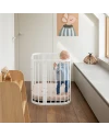 Weißes 5-in-1-Babybett mit Wiege | Waldin