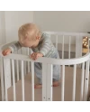 Weißes 5-in-1-Babybett mit Wiege | Waldin