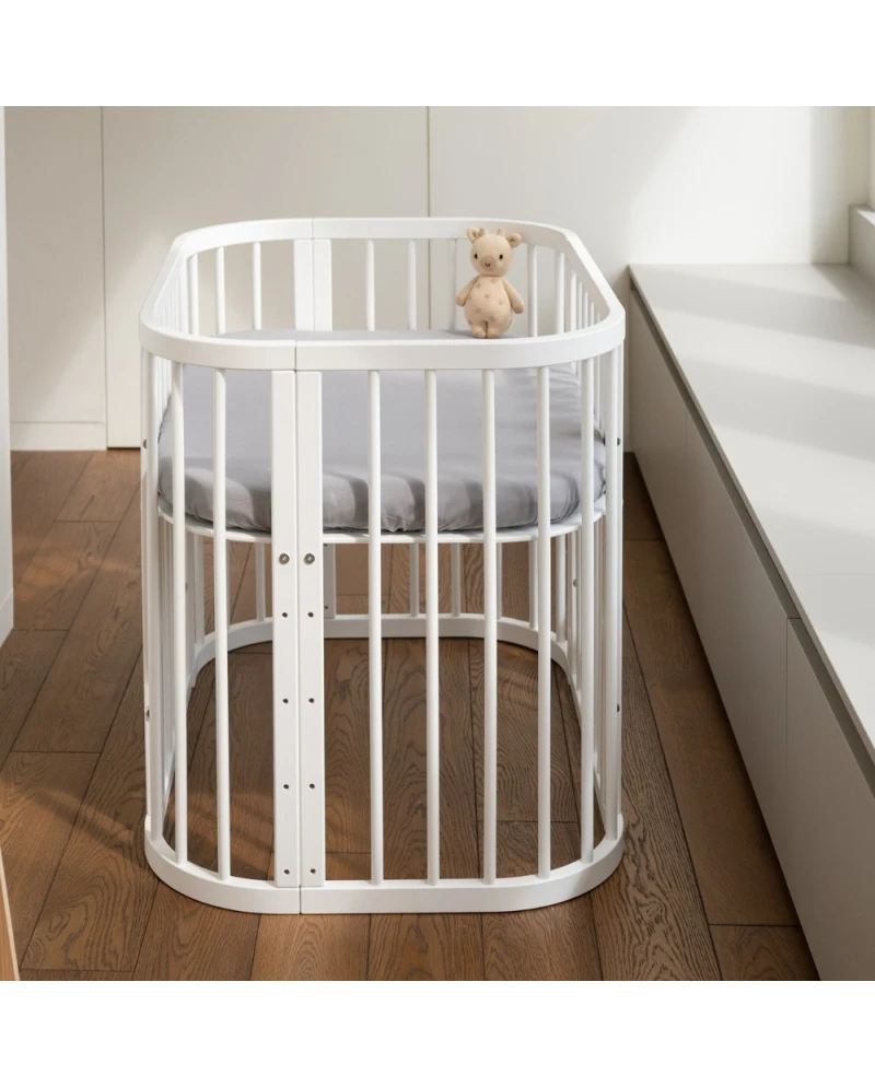Weißes 5-in-1-Babybett mit Wiege | Waldin Weißes 5-in-1-Babybett mit Wiege | Waldin