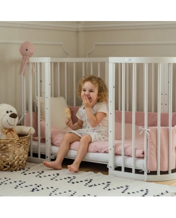 7in1 Babybett mit Matratze Weiß | Waldin
