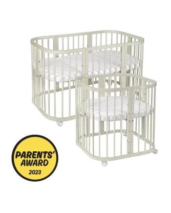 7in1 Babybett mit Matratze - Olivgrün | Waldin