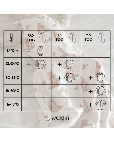 Bambus Babyschlafsack 6-18 Monate Atmungsaktiv & weich | Waldin