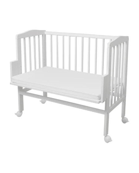 Baumwoll-Spannbettlaken Beistellbett 2-in-1 Waldin 90x50 Weiß