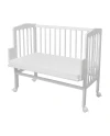 Baumwoll-Spannbettlaken Beistellbett 2-in-1 Waldin 90x50 Weiß