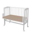 Baumwoll-Spannbettlaken Beistellbett 2-in-1 Waldin 90x50 Taupe