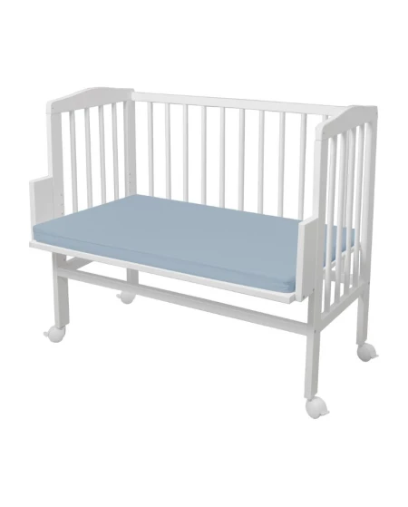 Baumwoll-Spannbettlaken Beistellbett 2-in-1 Waldin 90x50 Blau